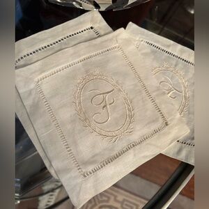 Linen “F” Cocktail Napkins